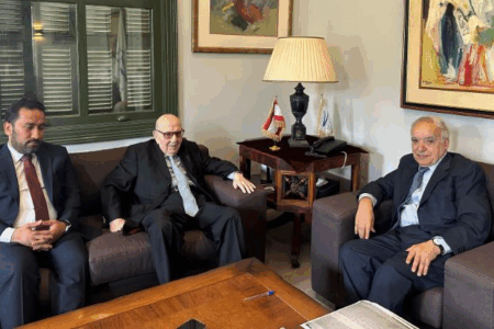 سلامة بحث مع السفير الصلح التعاون الثقافي مع الجامعة العربية