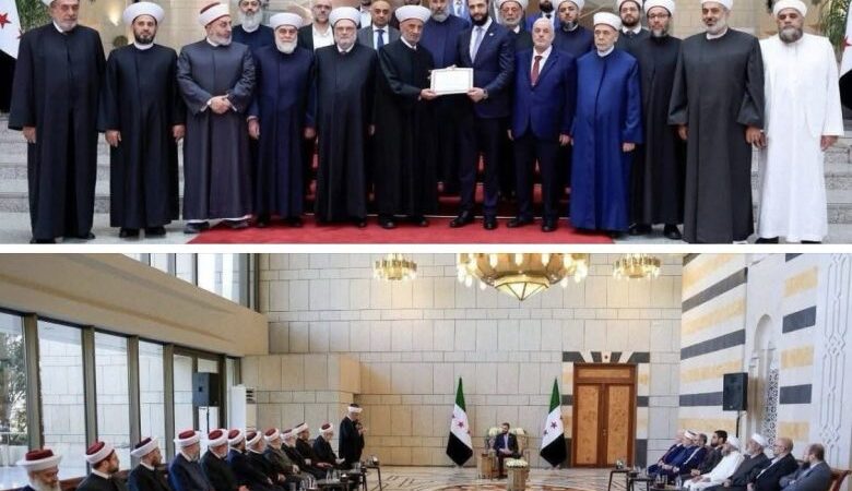 دريان منح الشرع وسام دار الفتوى المذهب: أتينا إليكم كما يأتي الشقيق إلى شقيقه فالدم لا يصير ماءسوريا ولبنان مبدعان ومسالمان والأمل أن نستقر معا ونبني معا وننسى معا آلام الماضي