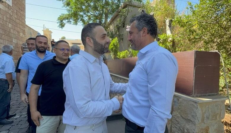 المهندس أحمد حدارة يهنئ جان جلول برئاسة اتحاد بلديات دريب الغربي بحضور النائب أسعد درغام