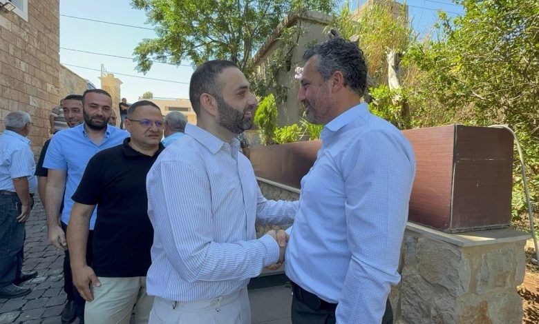 المهندس أحمد حدارة يهنئ جان جلول برئاسة اتحاد بلديات دريب الغربي بحضور النائب أسعد درغام