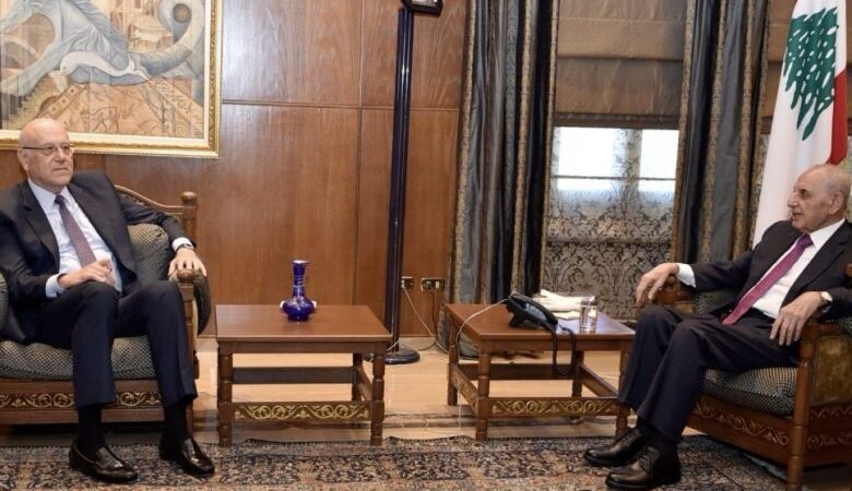 بري  بحث مع ميقاتي في المستجدات واستقبل محمد الحوت ومدير مكتب السيستاني وتلقى برقية شكر من ديون
