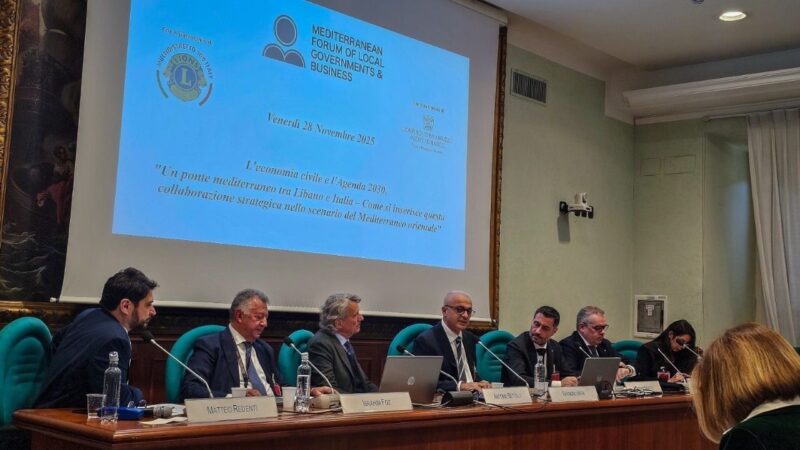 منتدى روما المتوسطي : فوز يعرض فرص التعاون ويقدم رؤية غرفة طرابلس الكبرى للتعاون اللبناني الإيطالي