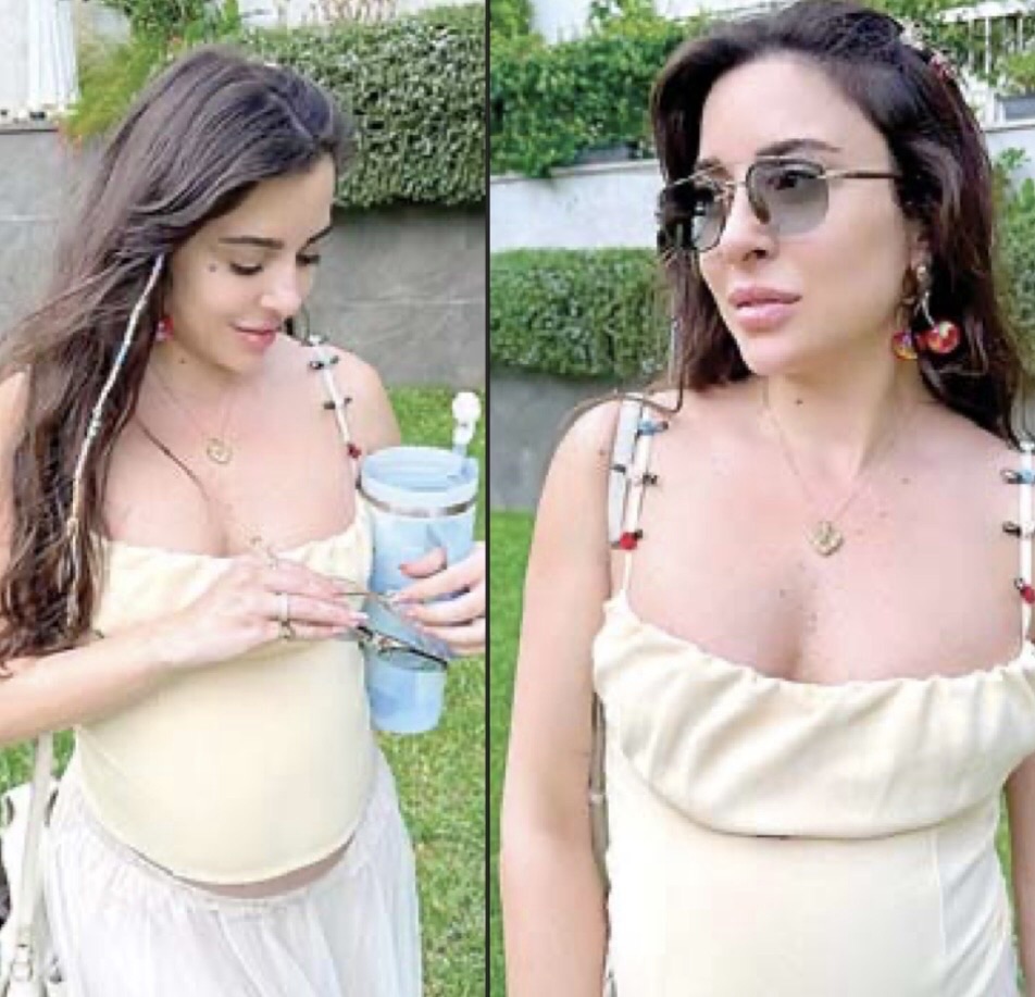 أطلت ببطن منتفخ.. ممثلة لبنانية شهيرة في الأشهر الأخيرة من حملها
