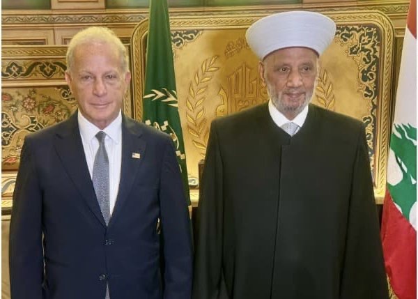 السفير الأميركي من دار الفتوى : يهمنا أن يعود لبنان آمنا ومستقلا وليكن واضحا أن سبب الاعتداءات الإسرائيلية هو عدم التزام حزب الله بوقف النار