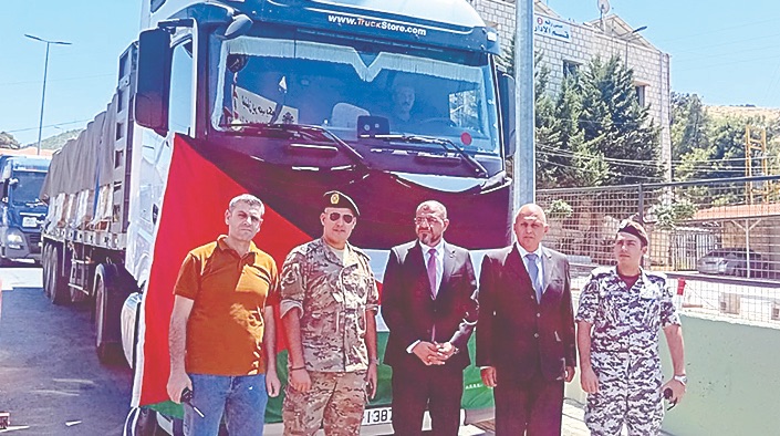 وصول القافلة الأردنية الـ12 إلى لبنان
