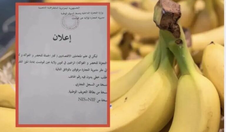 قصة “جمهورية الموز” مع تقنين هذه المادة الحيوية وتقييد التجارة فيها بالجزائر إلا بشروط صارمة .