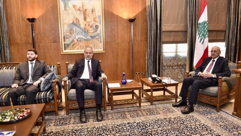 نقيب المحامين والنائب كميل شمعون في عين التينة&nbsp;