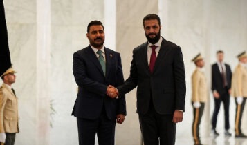الشرع والزيدي بحثا تطوير التعاون الاقتصادي والنفطي بجانب مناقشة المستجدات الإقليمية والدولية